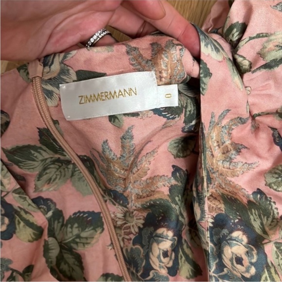 Like new Zimmermann silk tempest lace up deep v floral dress - Picture 11 of 12